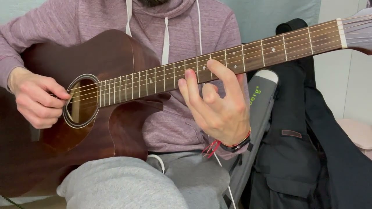 YouTube thumbnail: Roberto Barlocci playing the Animal Crossing main theme on solo guitar