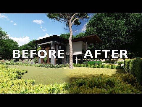 Lumion 8 BEFORE/AFTER Render Tutorial Modern House #1