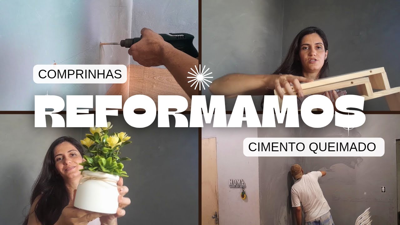 CIMENTO QUEIMADO SUPER BARATO| REFORMA CANTINHO DE GRAVAÇÃO |Lar cristão- Maellen Rodrigues