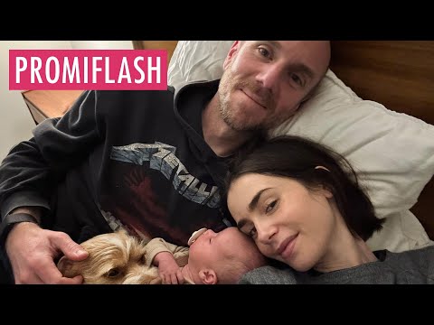 Lily Collins kuschelt am Valentinstag mit ihrem Baby