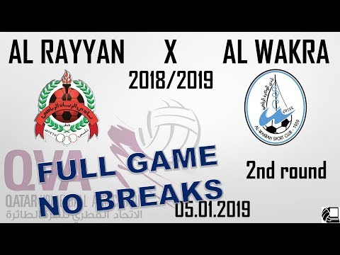 Al Rayyan X Al Wakra 3:2 - Qatar Volleyball League 18/19 - (05.01.2019) NO BREAKS, BACK VIEW