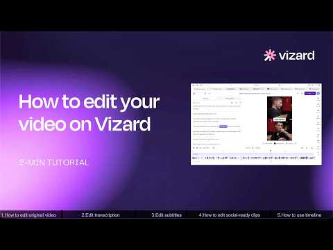 Vizard Editor Tutorial — Edit Videos Fast and Easily Inside Vizard video thumbnail