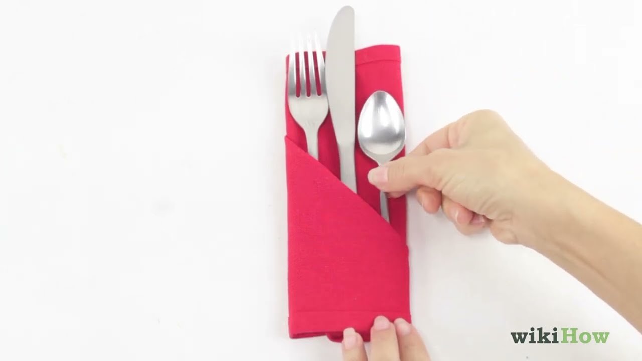 How to Fold a Napkin With a Pocket Using an Angled Fold