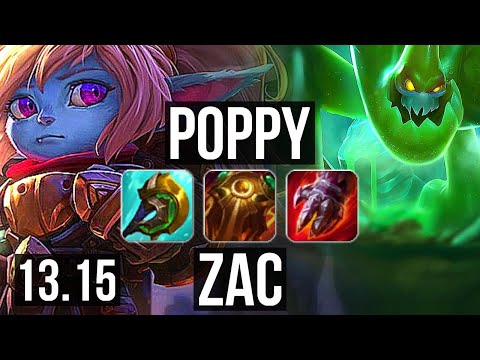 POPPY vs ZAC (TOP) | 10/1/11, 3.2M mastery, 1200+ games, Dominating | KR Grandmaster | 13.15