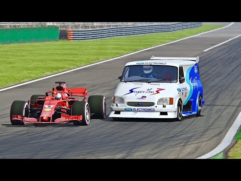 Ferrari F1 2018 vs Ford Supervan F1 Engine - Monza