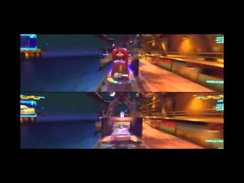 [HD] PS3 Cars 2 Lightning McQueen Versus Miguel Camino Split Screen Multiplayer Race - MertaCeyon