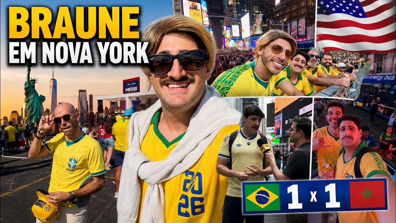 NOVA YORK NAQUELE CLIMA! | Brasil x Marrocos na COPA DO MUNDO |  Vlog do Braune