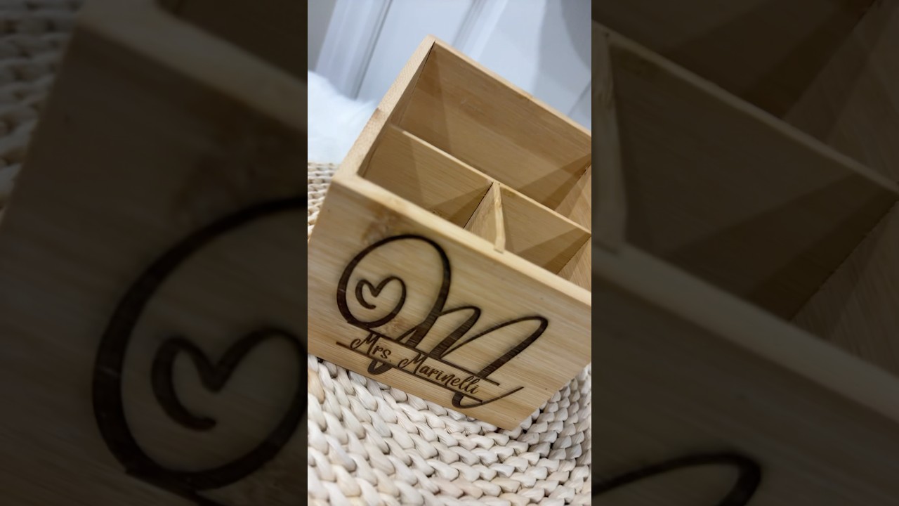 Custom Engraved Teacher Organizer #teacher #teachergifts #xmasgiftideas #laserengraving #deskdecor