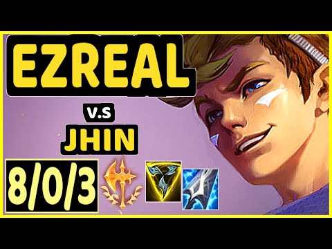 EZREAL vs JHIN - 8/0/3 KDA BOTTOM ADC GAMEPLAY - KR Ranked GRANDMASTER