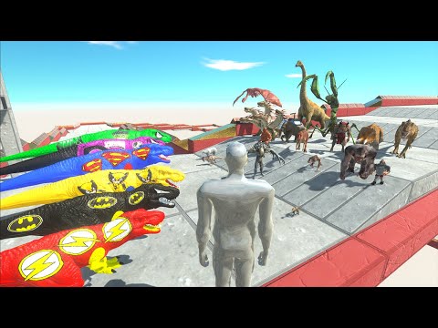 Fps Avatar vs 6 T-rex Superheroes Dc Marvel Hunting found Jurassic world evolution Champions Race