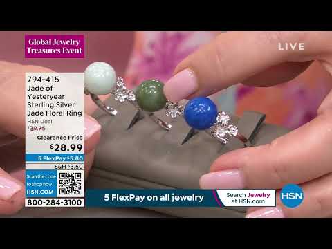 Jade of Yesteryear Sterling Silver Jade and Gemstone Flo...