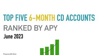 Top Five 6 Month CD Rates June 2023 - Ranked by APY - Highes
