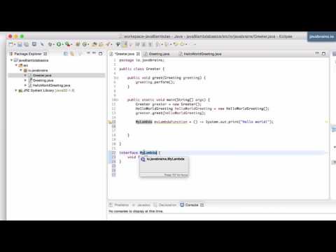 Java 8 Lambda Basics 8 - Lambda as interface type