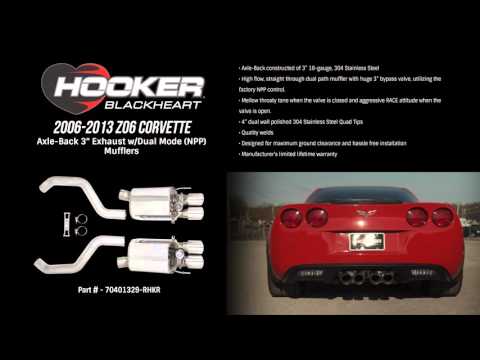 2006-2013 ZO6 Corvette Hooker BlackHeart Axle-Back Exhaust With Dual Mode (NPP) Mufflers