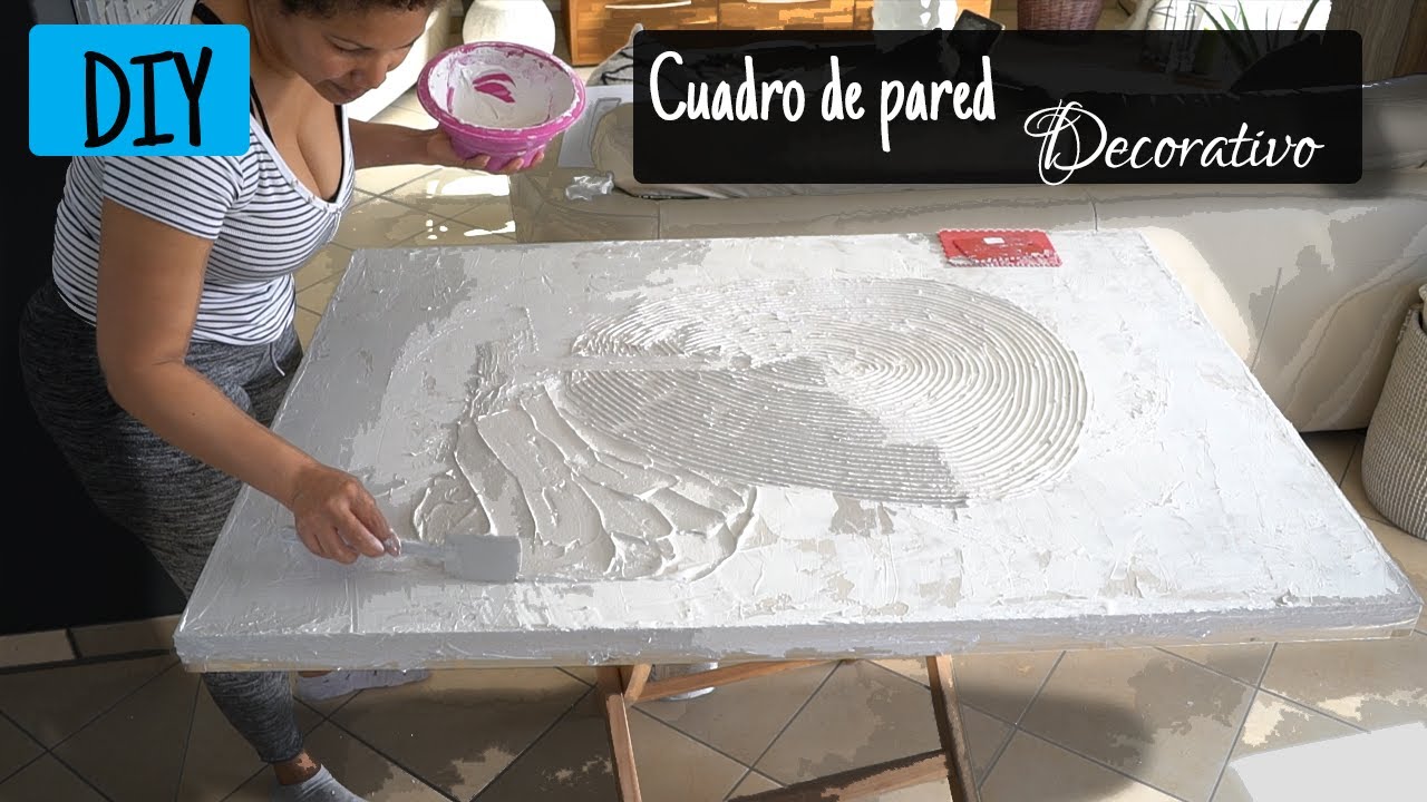 😱 Diy cuadro grande con textura o relieve Te muestro paso a paso como hice este cuadro XL