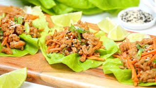 Make Ahead Chicken Lettuce Wraps | Low-Carb + Healthy + Easy Meal Prep Recipe