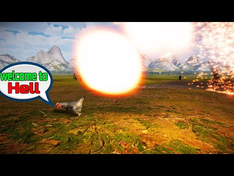 FIRE CHICKEN FULL-AUTO 1M RPM vs 100,000 SPARTANS UEBS 2 - Ultimate Epic Battle Simulator 2