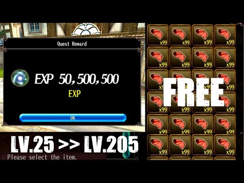 Lv.25-205 Free Fast Leveling without Equipments - Toram Online
