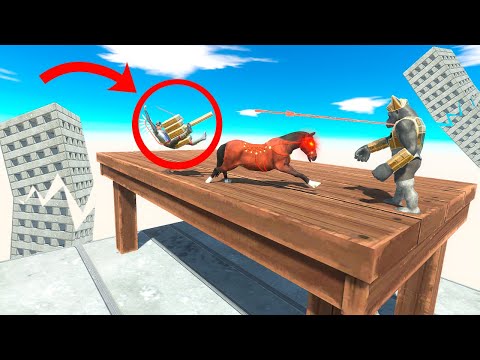 SUPER TABLE BATTLE in the BUILDING CITY | All Humans vs Primates - Animal Revolt Battle Simulator