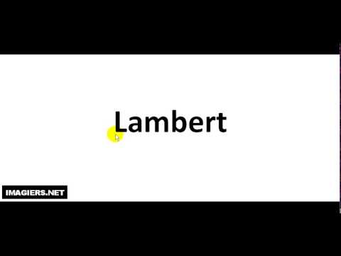 How To Pronounce French Last Name Lambert