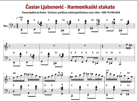 [Notni zapis za harmoniku] Časlav Ljubenović ‎- Harmonikaški stakato