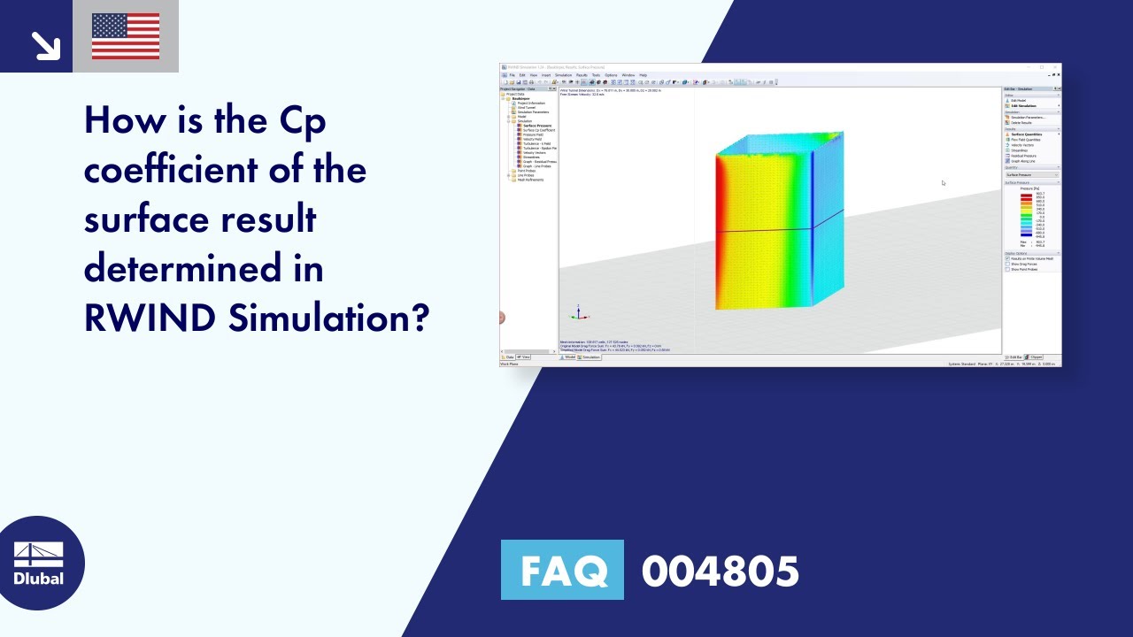 FAQ 004805 | How is the C-p coefficient of the surface result determined in RWIND Simulation?