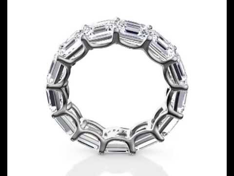 Emerald Cut Diamond Eternity Ring White Gold by Arazi Diamonds