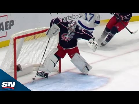 Blue Jackets' Jet Greaves, Isac Lundestrom Combine For Own Goal Vs. Lightning