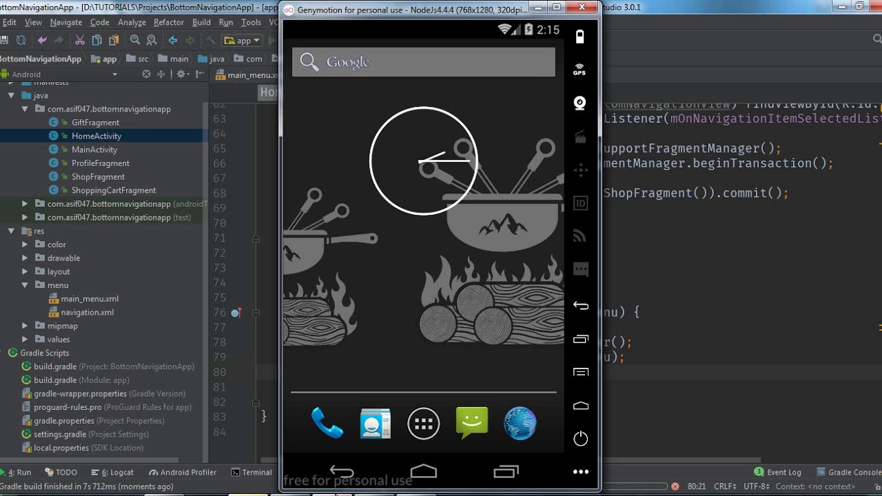 Android Upper Menu List making
