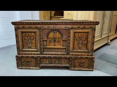 Large 18th Century Painted Pine Cassone (A1800H) - Pinefinders Old Pine Furniture Warehouse