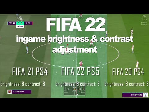 FIFA 22 ingame brightness & contrast adjustment PS5