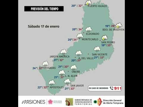 PREVISIÓN DEL TIEMPO EN MISIONES☔📍(Hoy, Sábado 17 de Enero📅)  #Misiones #Clima