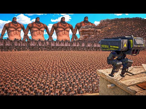 GIANT BEAST TITANS ARMY vs. T-45 SHOTGUN ARMY: Epic City Clash in Ultimate Epic Battle Simulator 2!