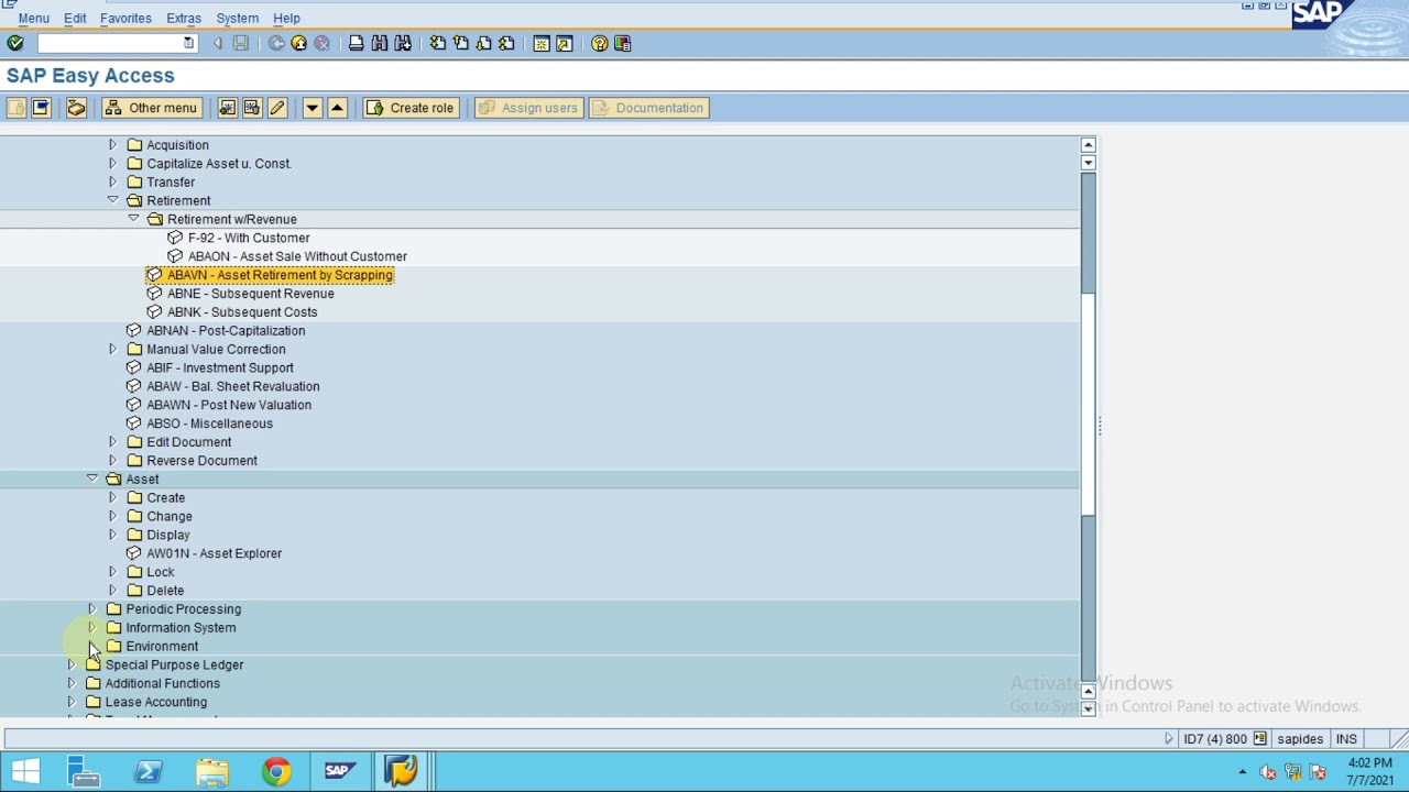 Asset Retirement by Scrapping