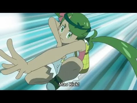 Pokémon Sun & Moon Series: Mao Preforms her "Mao Kick" against wall of ice
