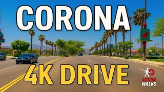 Driving Tour of Corona, California in 4K – Scenic Streets & Suburban Life