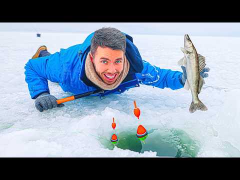 Elmentünk HORGÁSZNI a befagyott BALATONRA!