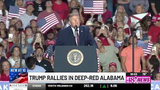 Trump campaigns in Mobile, drawing mixed reactions in deeply red Alabama
