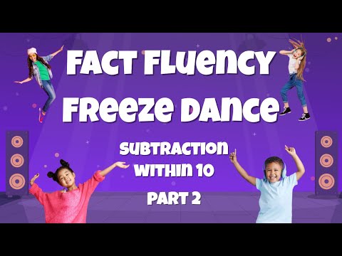 NEW! Fact Fluency Freeze Dance! Subtraction within 10 (PART 2) - Grade 1 Math Skills