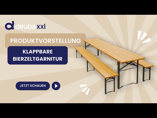 Video teaser for CASARIA® Bierzeltgarnitur 3-tlg. 220cm klappbar