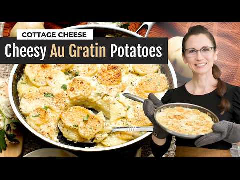 Skillet Au Gratin Potatoes with Cottage Cheese Hexclad