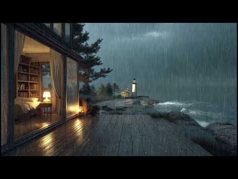 Rainfall by the Seaside Cabin | Gentle Rain Sounds for Deep Sleep