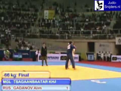 Judo 2009 Rio de Janeiro: Tsagaanbaatar (MGL) - Gadanov (RUS) [-66kg]