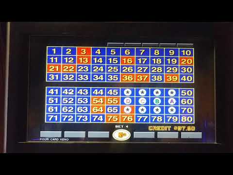 4 Card Keno: Part 1 of 5 session play. 9 spot pattern