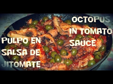 Receta Pulpo en Salsa de Jitomate /  Recipe Octopus in tomato sauce