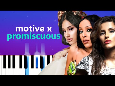 Ariana Grande, Nelly Furtado - Motive X Promiscuous  Tiktok remix (Piano tutorial)
