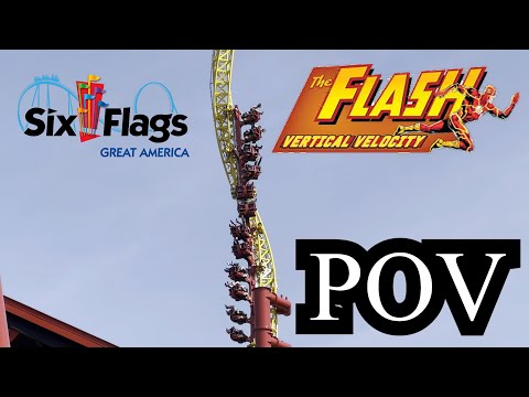 On-ride point of view of Flash: Vertical Velocity