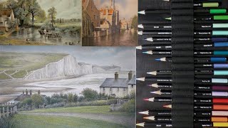 Drawing Landscapes With 30 Year Old Coloured Pencils, Are They Any Good?