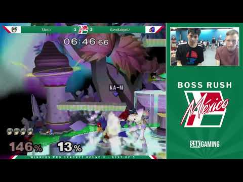 Boss Rush Mexico Pools - WR2 - Gem (Marth) vs ilovebagelz (Luigi/Falco/Captain Falcon)
