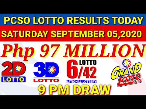 9PM PCSO lotto results today September 05,2020 Saturday